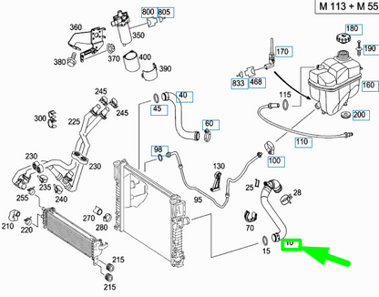 new mercedes-benz e w211 radiator coolant top hose a2115010782 original