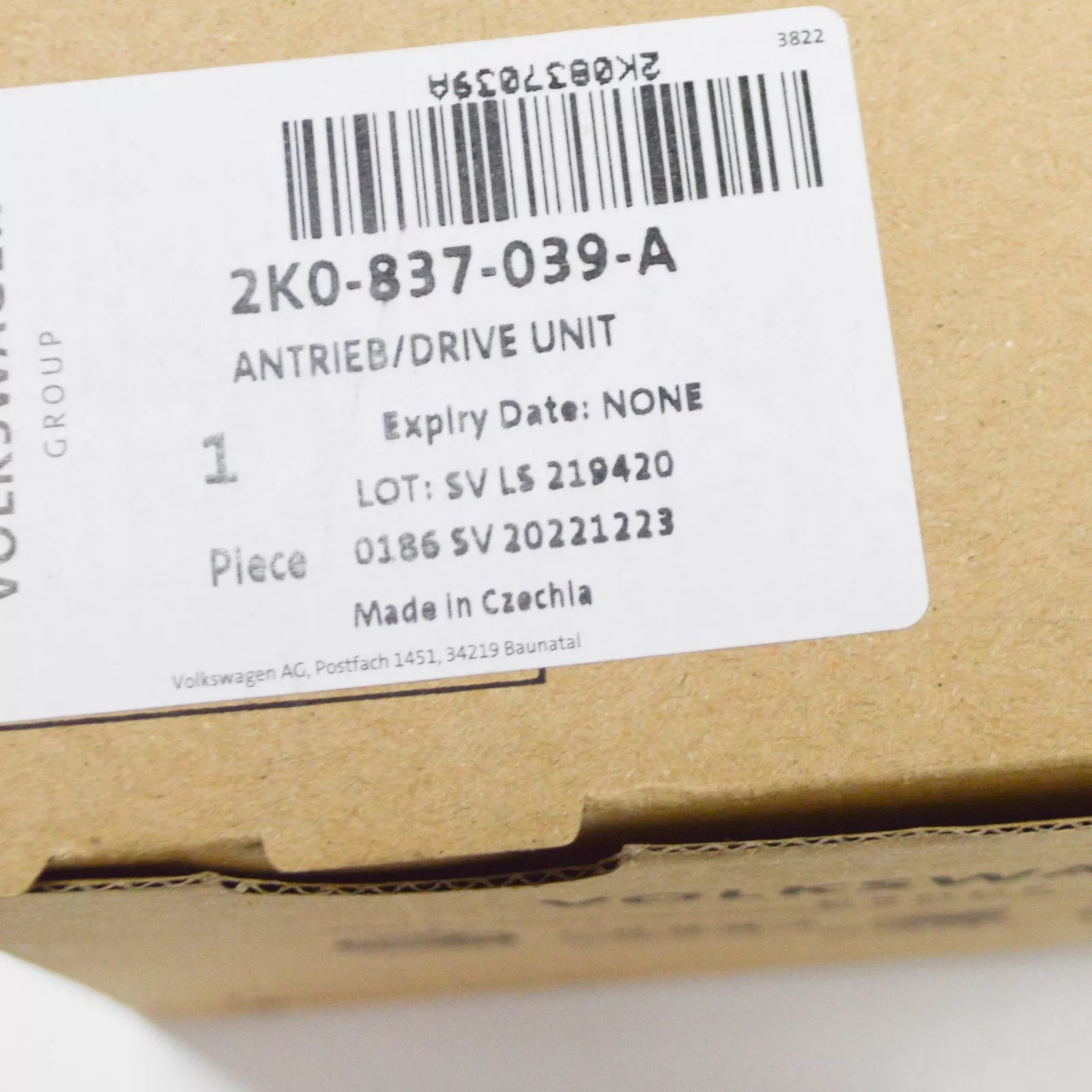 NEW VW CADDY 2K MK3 FRONT LEFT WINDOW REGULATOR DRIVE UNIT 2K0837039A ORIGINAL