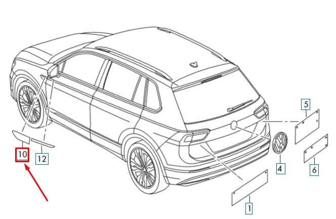 NEW VW TIGUAN ALLSPACE MK2 FRONT LEFT FENDER INSCRIPTION 5NG853689BFOD ORIGINAL
