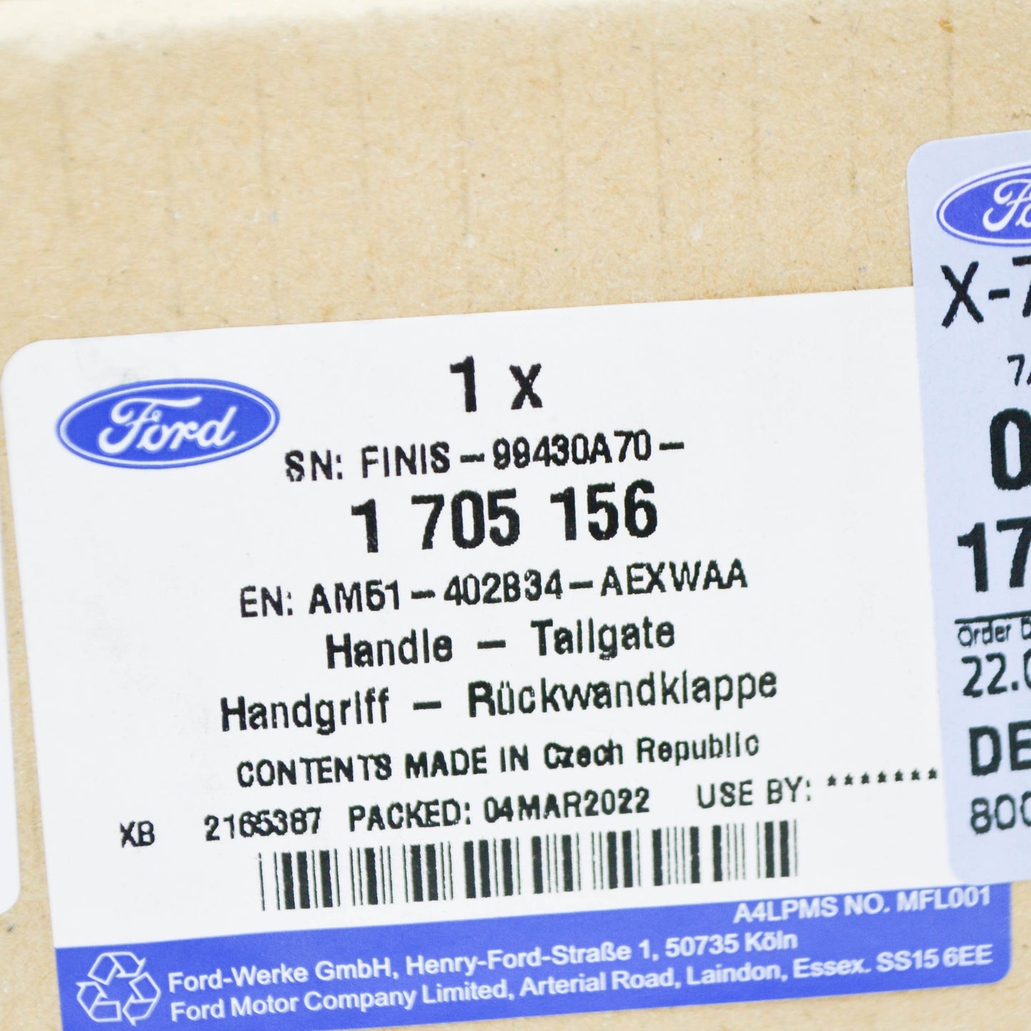 new ford grand c-max mk2 tailgate handle lower cover 1705156 original