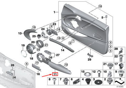 new mini cooper f56 front right door armrest 51417393128 7393128 original