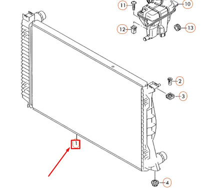 NEW AUDI A6 C6 COOLANT RADIATOR 4F0121251AF ORIGINAL