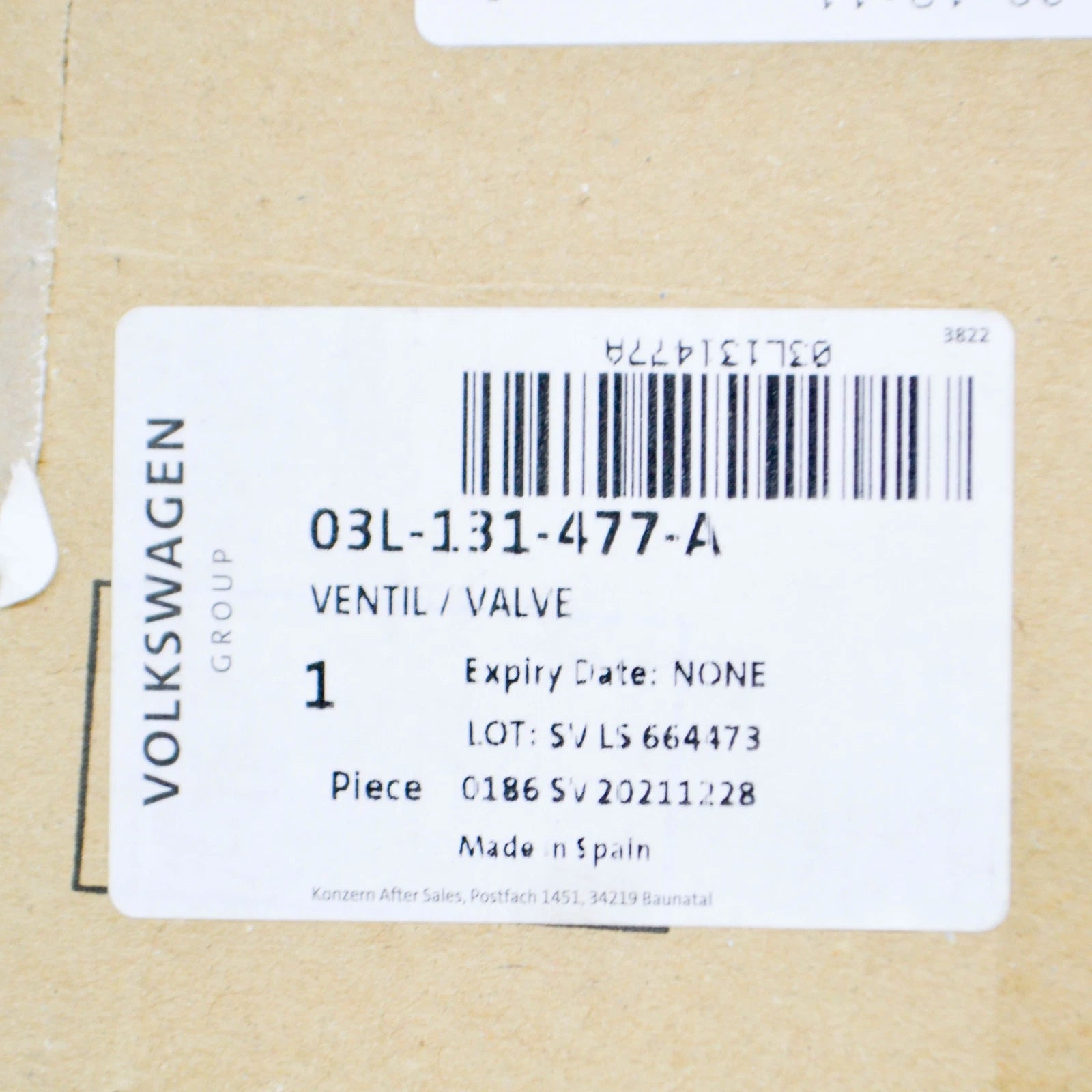 NEW VW TRANSPORTER VI T6 EXHAUST GAS RECIRCULATION EGR VALVE 03L131477A ORIGINAL