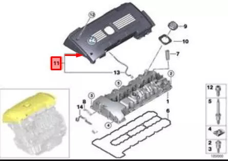 NEW BMW 1 E82 M ENGINE COVER PETROL 3.0 11127845442 ORIGINAL