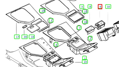 NEW BMW 5 E39 FRONT CENTER CONSOLE ASHTRAY INSERT LHD 51168184516 ORIGINAL