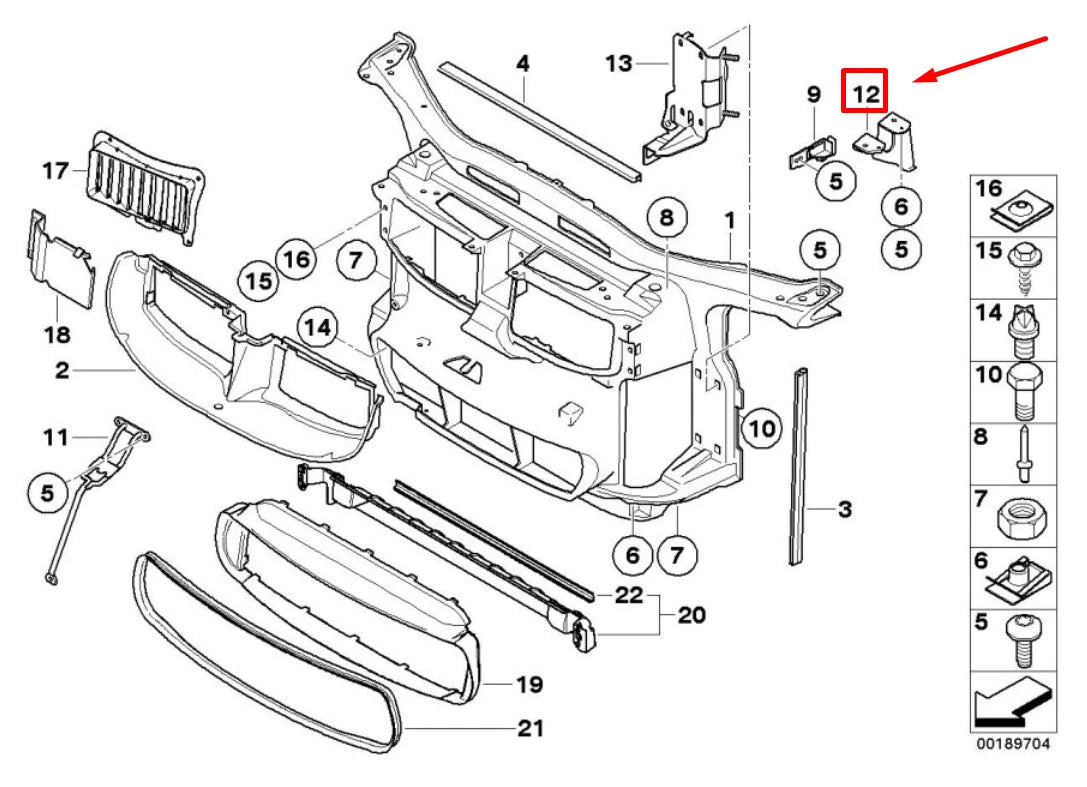 NEW BMW 3 E90 RIGHT HOOD LOCK PLATE 51647116706 7116706 ORIGINAL