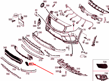 NEW MERCEDES-BENZ GLA X156 FRONT RIGHT GRILLE COVER TRIM A1568853422 ORIGINAL
