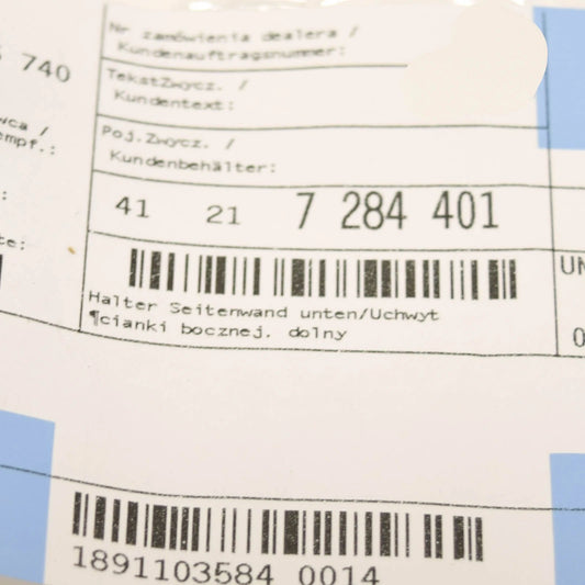 NEW BMW 1 F21 SIDE PANEL BOTTOM BRACKET 41217284401 ORIGINAL