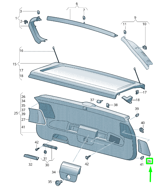 new vw tiguan ad mk2 rear left lid trim panel trim cover 5na86765782v original