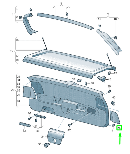 new vw tiguan ad mk2 rear left lid trim panel trim cover 5na86765782v original