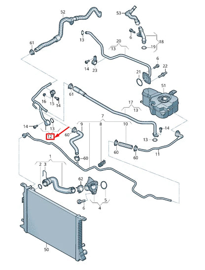NEW AUDI A6 AVANT C7 FRONT RIGHT ENGINE COOLANT PIPE 079121085N ORIGINAL