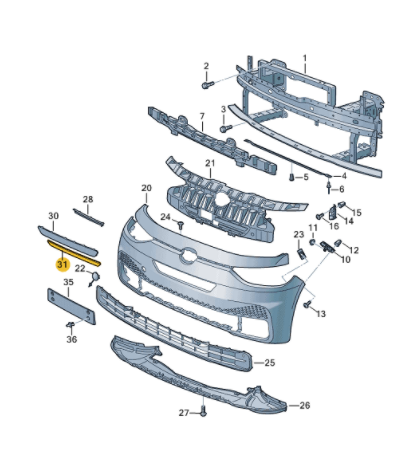 NEW VOLKSWAGEN ID.3 FRONT BUMPER CENTER LOWER TRIM 10A807155A041 ORIGINAL
