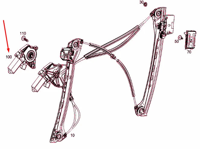 NEW MB C COUPE C205 FRONT RIGHT WINDOW REGULATOR MOTOR A0009066206 ORIGINAL