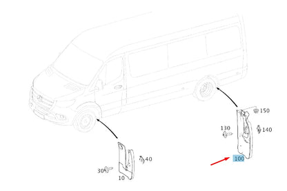 NEW MERCEDES-BENZ SPRINTER W907 REAR LEFT MUDGUARD FLAP A90788912009051