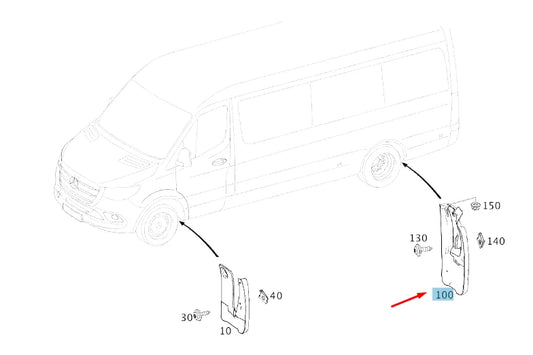 NEW MERCEDES-BENZ SPRINTER W907 REAR LEFT MUDGUARD FLAP A90788912009051