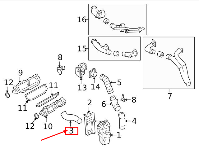 new audi a5 sportback f5 intercooler pressure hose 8w0145555a original