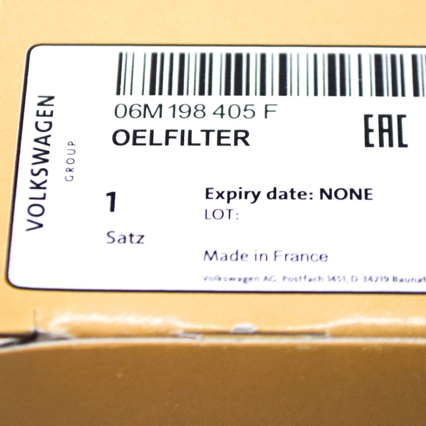 NEW AUDI A4 B9 OIL FILTER 06M198405F ORIGINAL