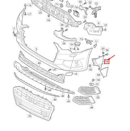 NEW AUDI A6 C8 FRONT BUMPER COVER LEFT AIR GUIDE 4K0121763F ORIGINAL