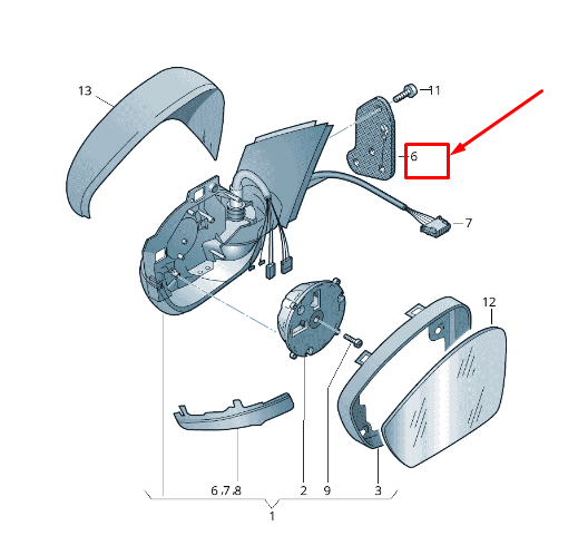 new skoda kamiq front left exterior mirror damping 654857933 original