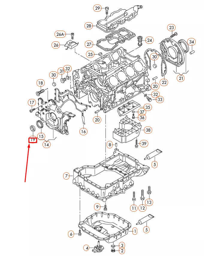 NEW VW PHAETON GP3 FRONT CRANKSHAFT NEEDLE BEARING RACE 077105257 ORIGINAL