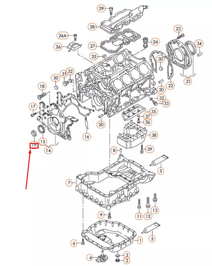 NEW VW PHAETON GP3 FRONT CRANKSHAFT NEEDLE BEARING RACE 077105257 ORIGINAL