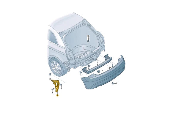 NEW AUDI A1 MK1 REAR LEFT BUMPER BRACKET 8XA807377A ORIGINAL