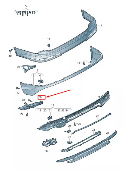 NEW AUDI Q7 4M REAR LEFT BUMPER CLOSING ELEMENT 4M0807347 ORIGINAL