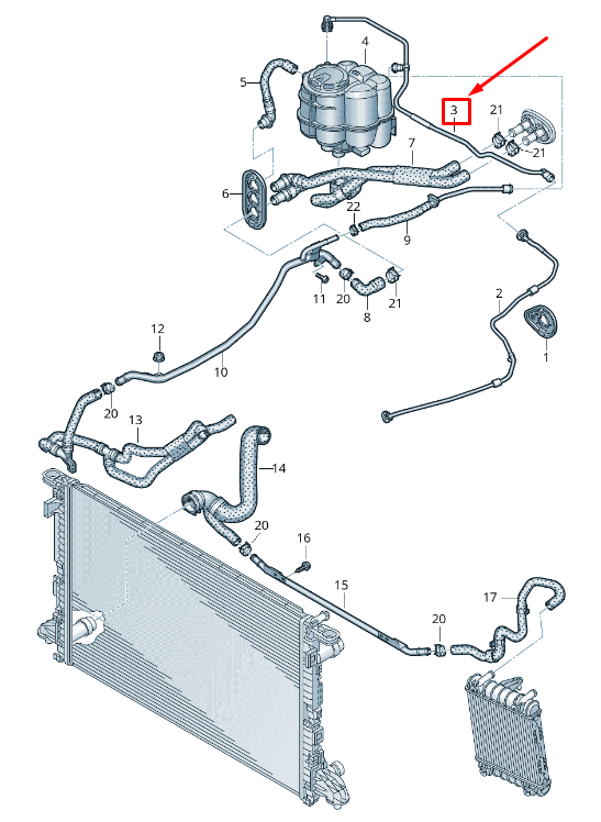 new audi a4 avant b9 engine breather line 8w1121081ar original