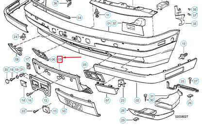 NEW BMW 5 E34 FRONT LICENSE PLATE GRID HOLDER 51111944179 ORIGINAL