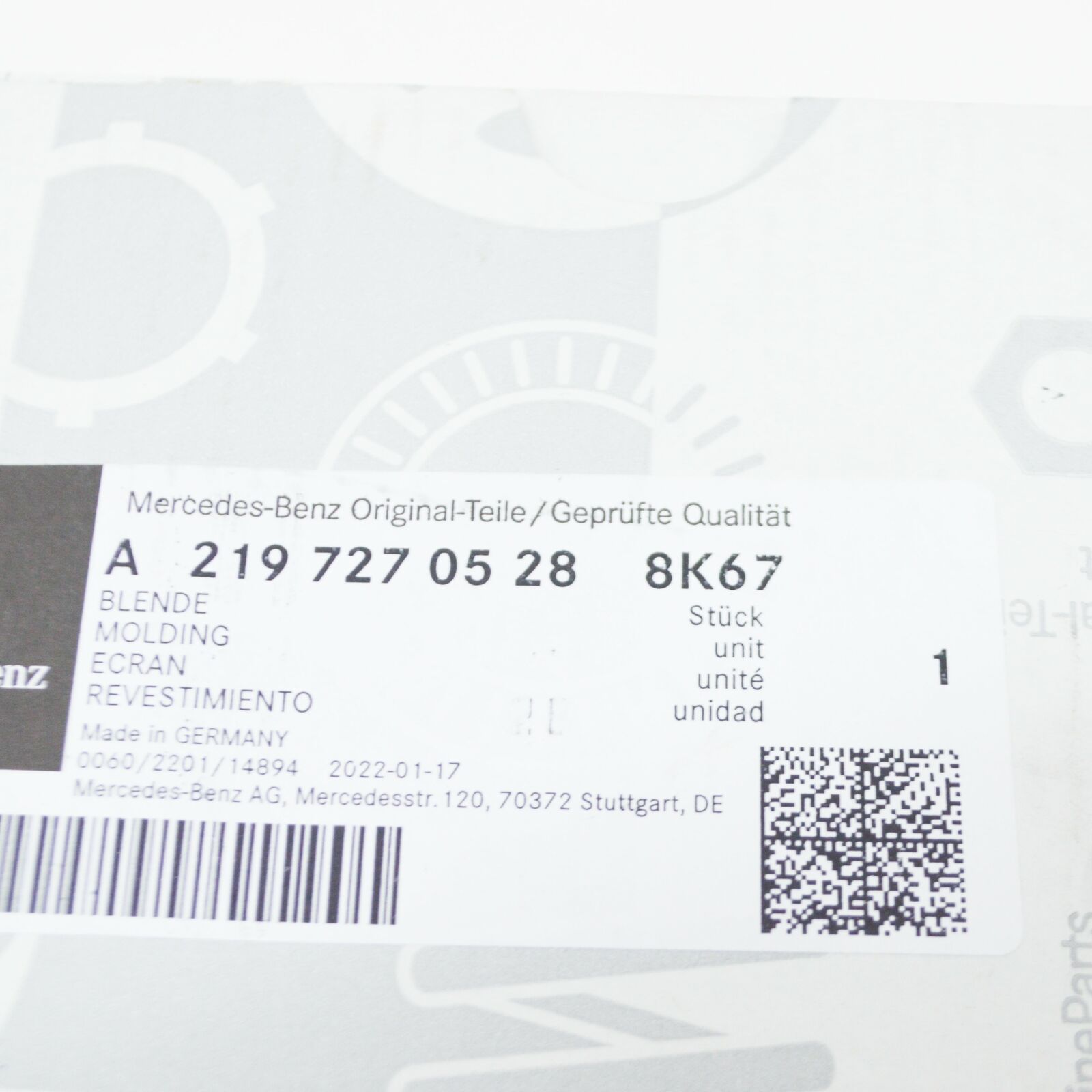 NEW MB CLS C219 FRONT LEFT DOOR TRIM PANEL FACING A21972705288K67 ORIGINAL