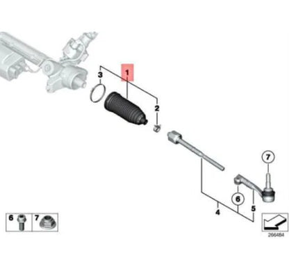 NEW BMW M2 COUPE F87 STEERING RACK BELLOW KIT 32107853616 ORIGINAL
