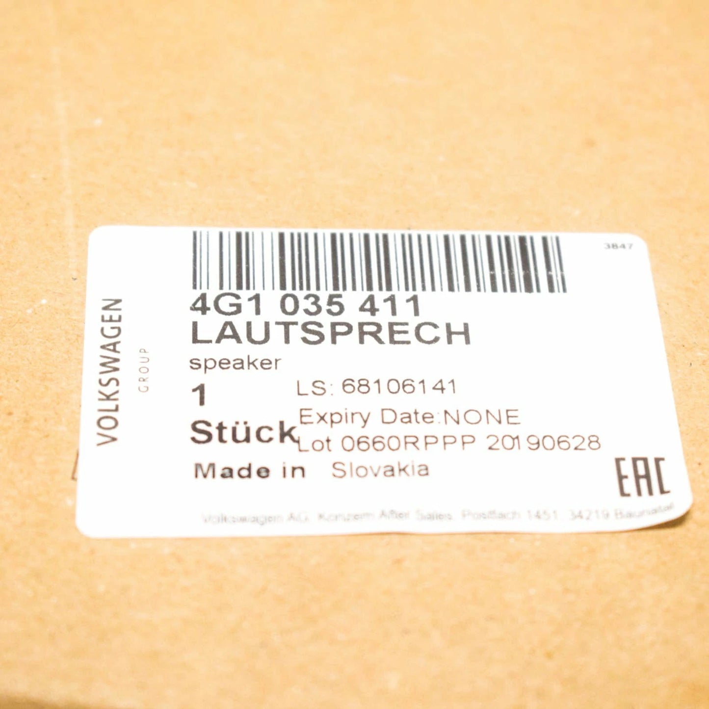 NEW AUDI A6 C7 REAR LEFT DOOR SOUND SPEAKER 4G1035411