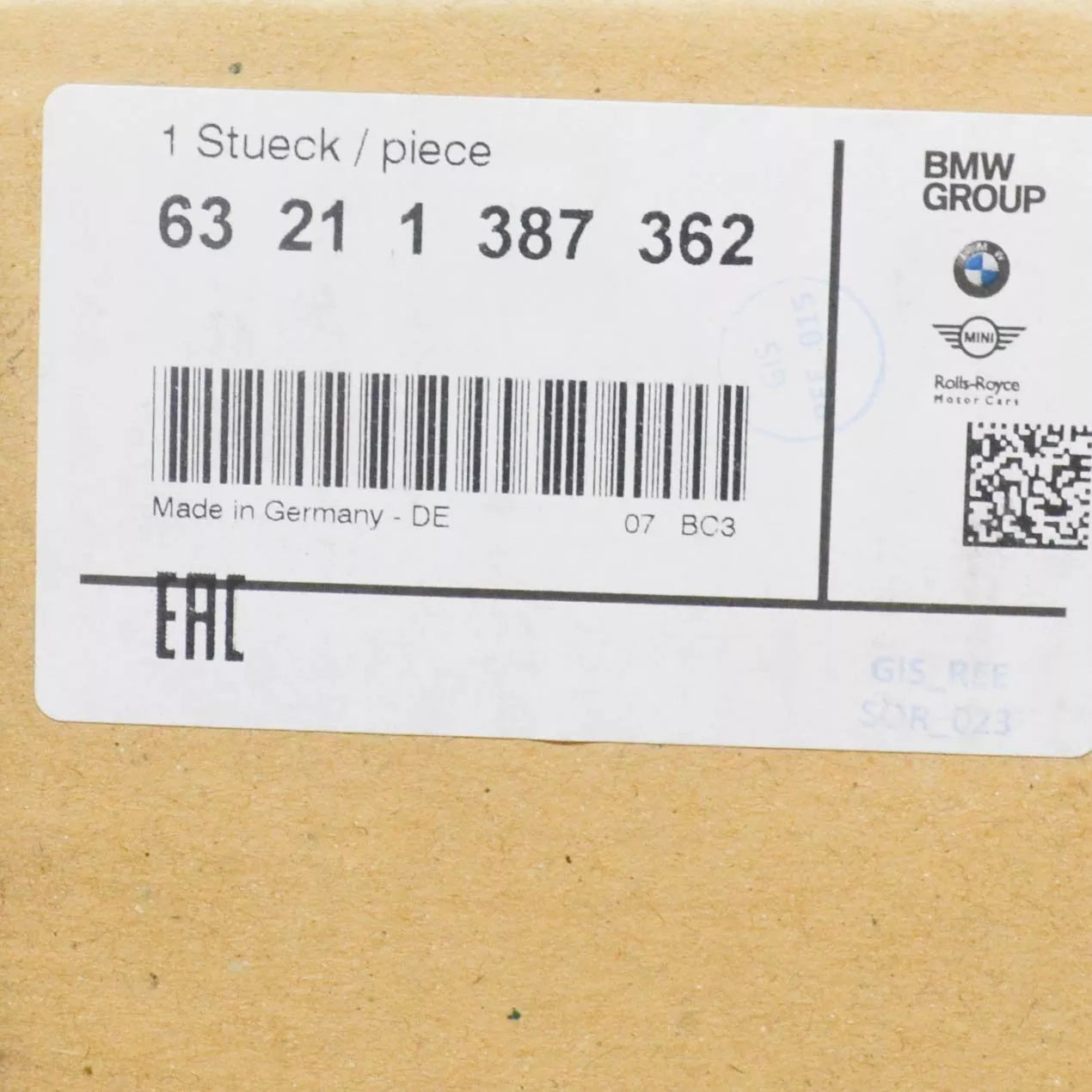 NEW BMW E36 SEDAN RIGHT TAIL FOG LIGHT 1387362 63211387362 ORIGINAL