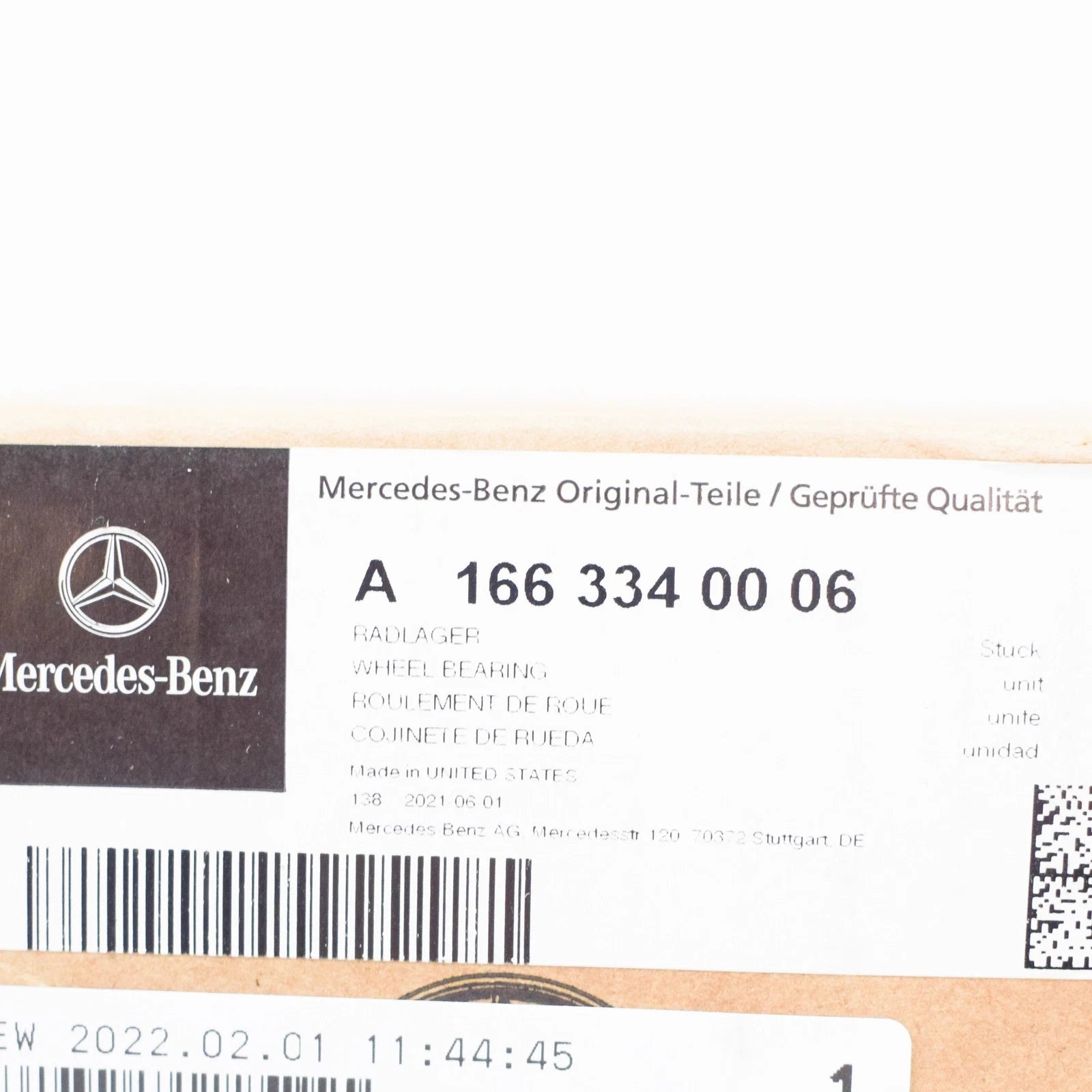 NEW MERCEDES-BENZ ML W166 FRONT WHEEL BEARING A1663340006 ORIGINAL