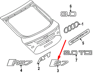 NEW AUDI A7 S7 4G TRUNK LID BADGE EMBLEM 4G88537352ZZ 4G8853735 2ZZ 2015