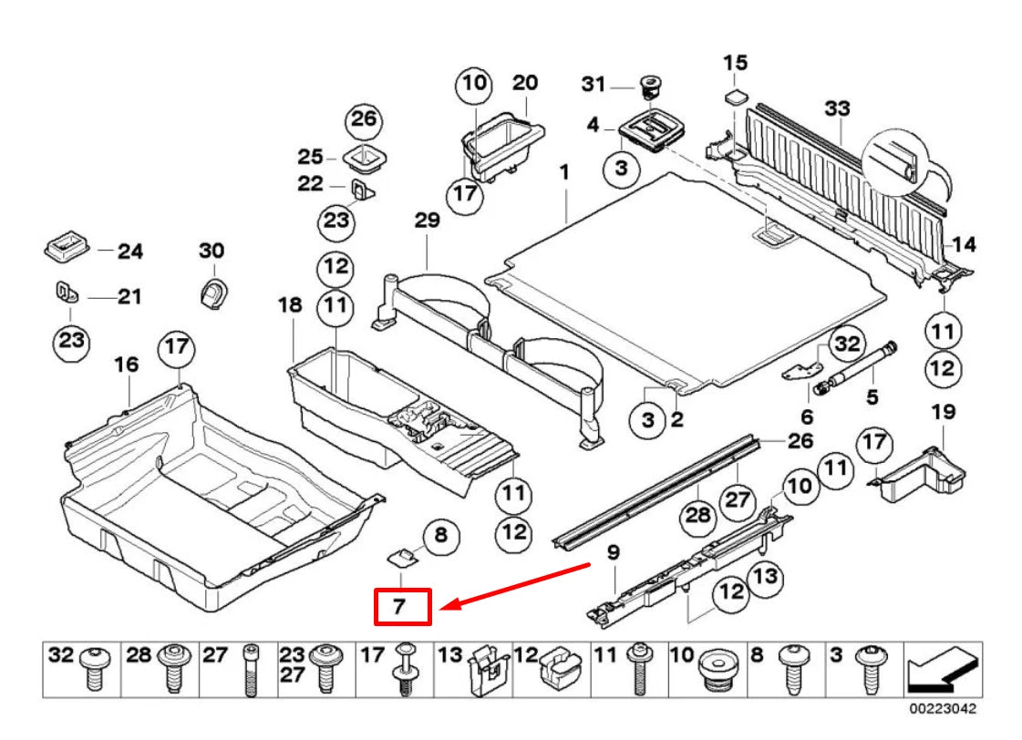 NEW BMW X5 E70 REAR TRUNK FLOOR HINGE 51476974233 6974233 ORIGINAL