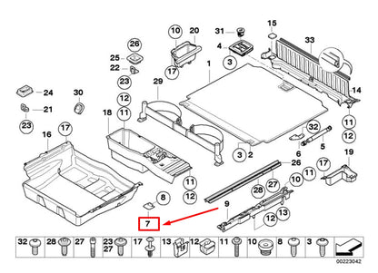 NEW BMW X5 E70 REAR TRUNK FLOOR HINGE 51476974233 6974233 ORIGINAL