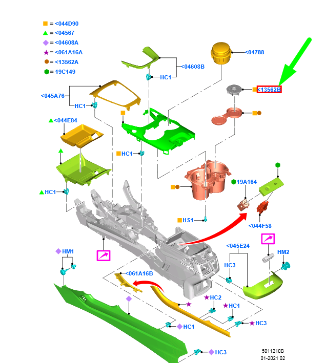 new ford mondeo mk5 floor console cup holder panel insert 2119435 original