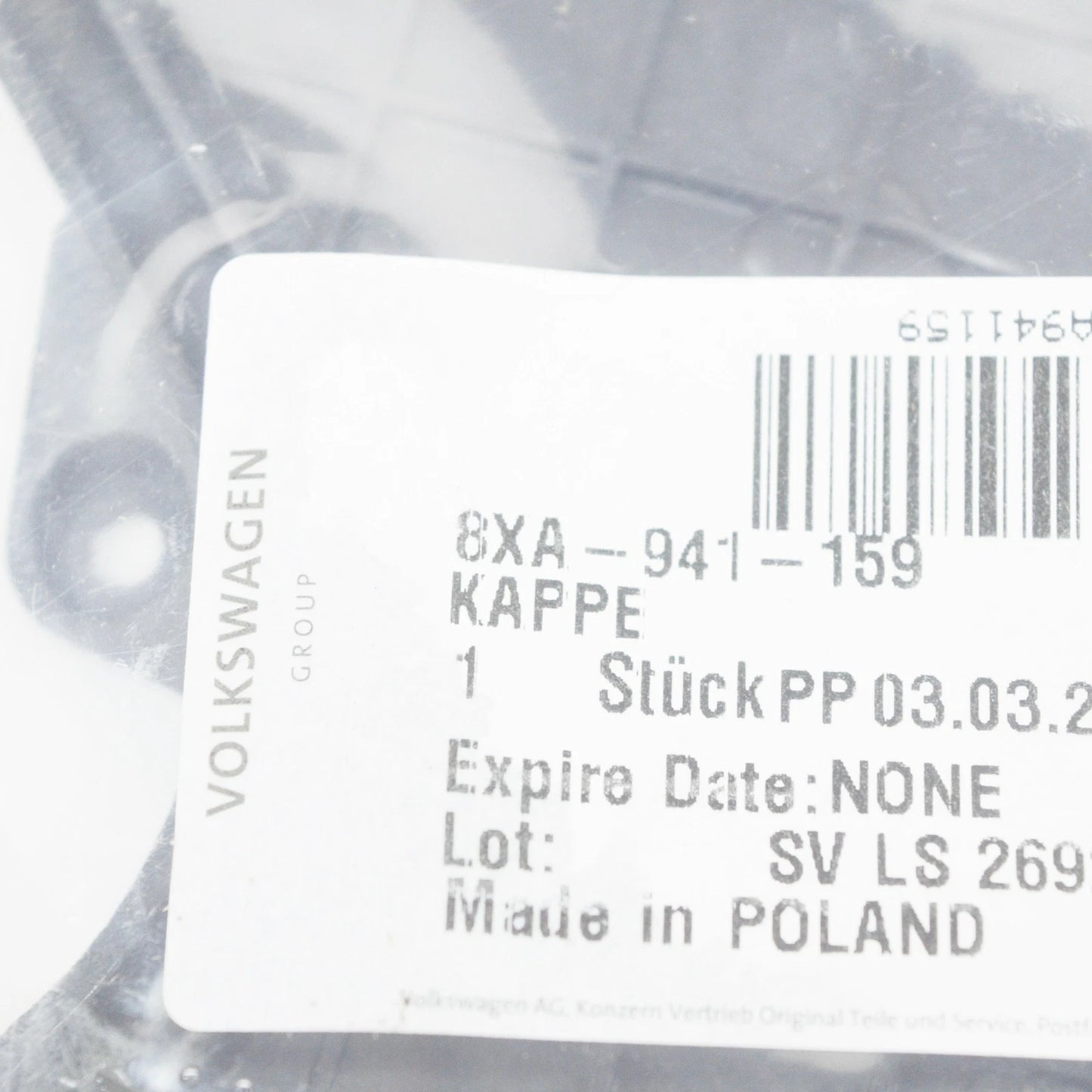 NEW AUDI A1 MK1 HALOGEN HEADLIGHT LEFT OUTER COVER CAP 8XA941159 ORIGINAL