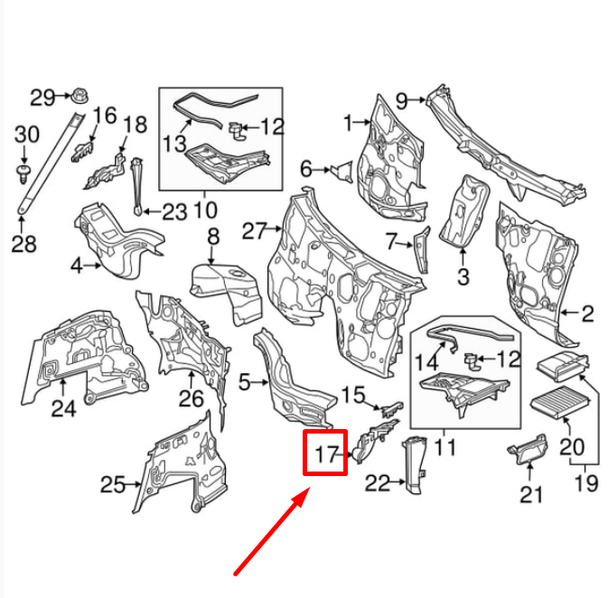 NEW MB C W205 FRONT RIGHT LOWER AIR DUCT COWL SEAL A2058311801 ORIGINAL