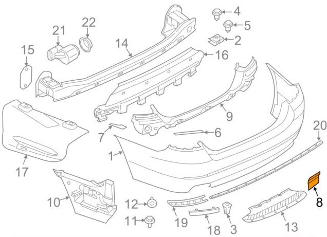 new bmw 5 f10 rear bumper tow hook eye cover 51127332777 2014 original