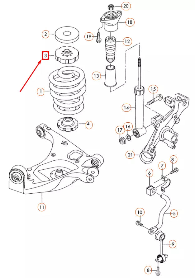 NEW AUDI A4 B7 REAR UPPER AXLE SPRING SUPPORT PLATE 8E0512149P ORIGINAL