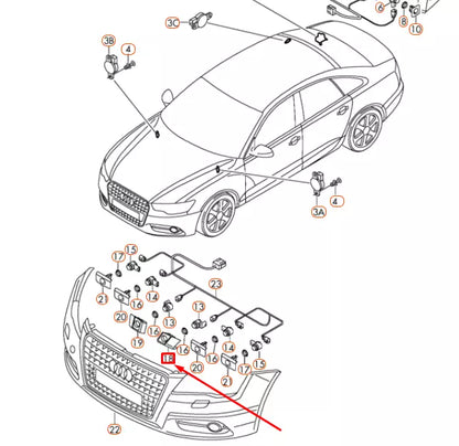 NEW AUDI A6 C7 FRONT LEFT INNER ULTRASOUND SENSOR SUPPORT 4G0919267AT94 ORIGINAL