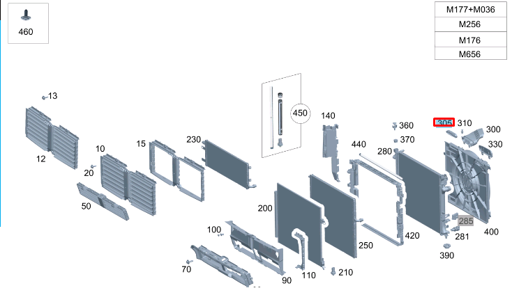 NEW MERCEDES-BENZ GLE W167 RADIATOR RE-CIRCULATION SEALING A2135006800 ORIGINAL