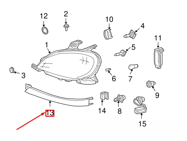 NEW MERCEDES-BENZ ML W163 FRONT LEFT HEADLIGHT MOLDING A16382601779999 ORIGINAL