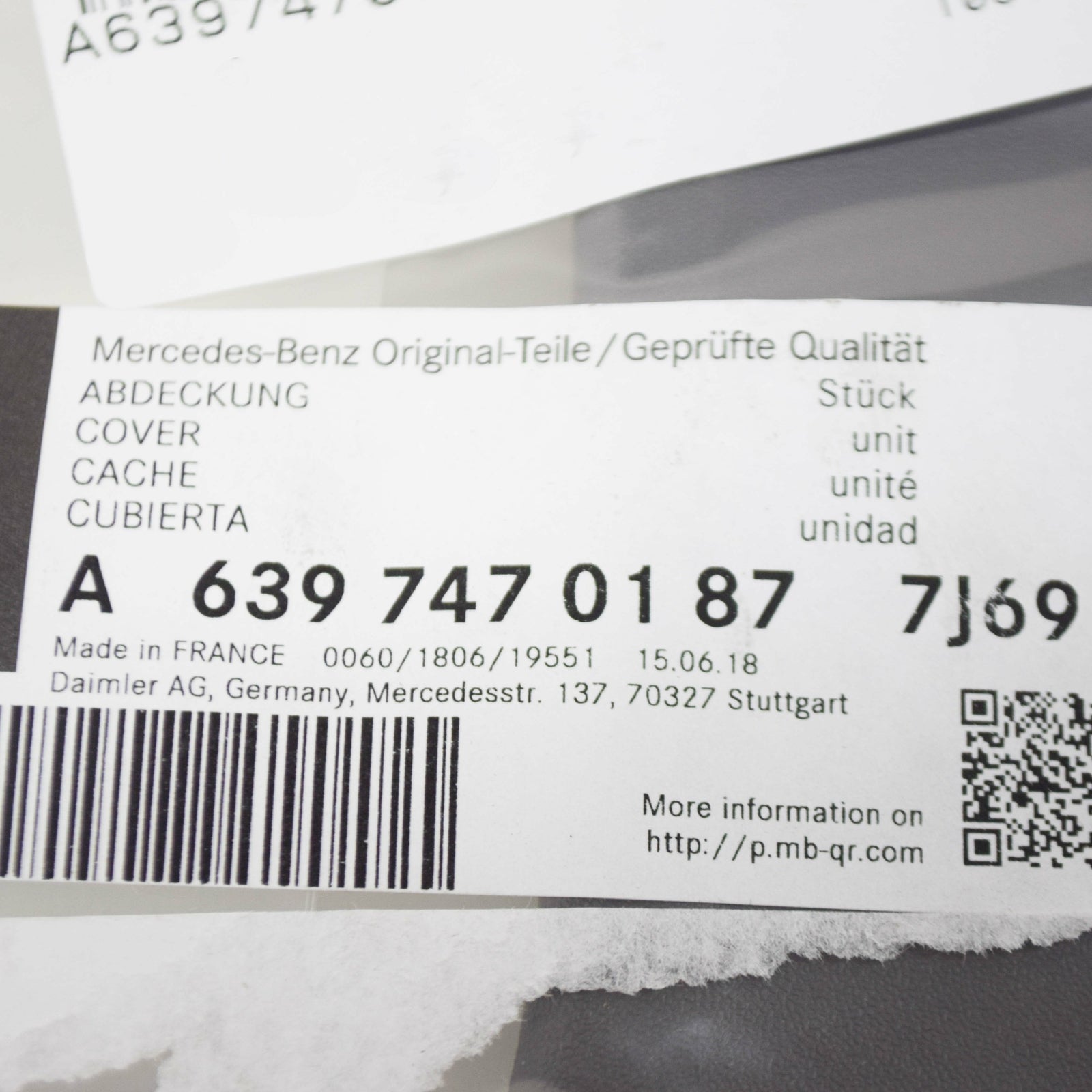 NEW MB VITO W447 REAR PANEL DOOR INTERIOR LOCKING COVER A63974701877J69 ORIGINAL