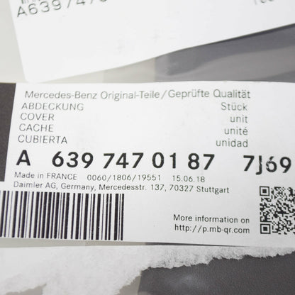 NEW MB VITO W447 REAR PANEL DOOR INTERIOR LOCKING COVER A63974701877J69 ORIGINAL