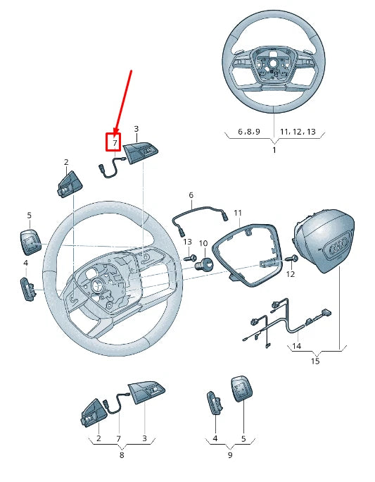 NEW AUDI E-TRON GEN MULTIFUNCTION BUTTON WIRING HARNESS 4N0971589C
