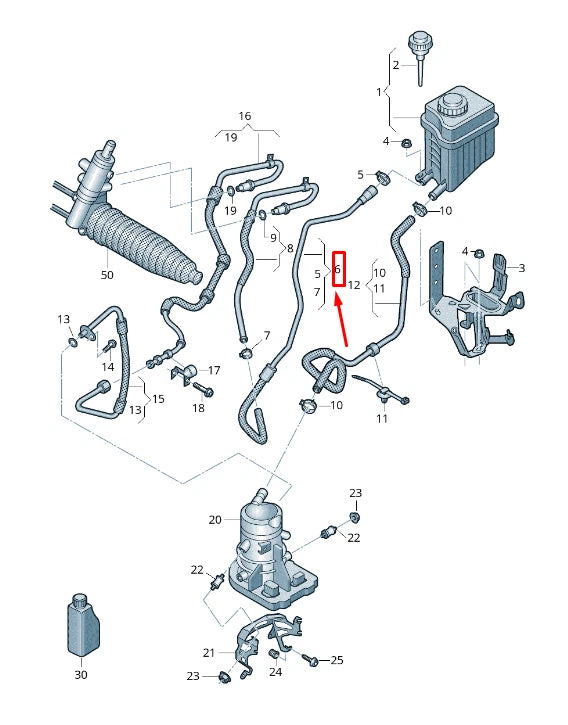 NEW VW TOUAREG 7P POWER STEERING RETURN HOSE 7P0422891J