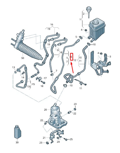 NEW VW TOUAREG 7P POWER STEERING RETURN HOSE 7P0422891J